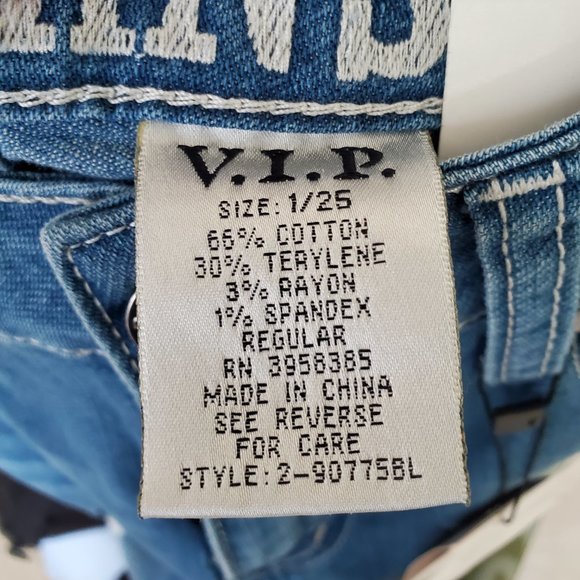 VIP Women's Light Blue Distressed Ankle Length Hi Rise Denim Jean SZ 1/25 - Picture 4 of 8